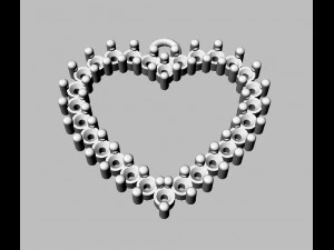 Diamond Heart Pendant 3D Print Model