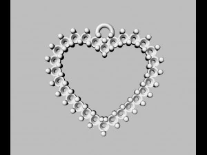 Diamond Heart Pendant 3D Print Model