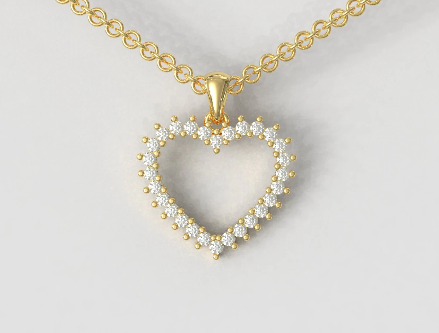 Diamond Heart Pendant 3D Print Model .c4d .max .obj .3ds .fbx .stl .blend 