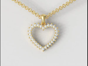 Pingente Cora&ccedil;&atilde;o de Diamante Modelo de Impressão 3D