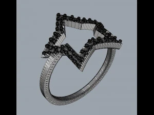 Start Diamond Ring 3D Print Model