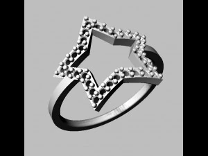 Start Diamond Ring 3D Print Model