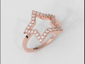 Start Diamond Ring 3D 打印模型