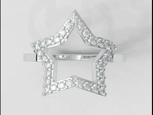 Start Diamond Ring 3D Print Model