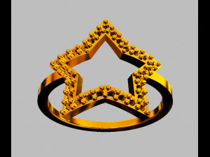 Start Diamond Ring 3D Print Model