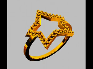 Start Diamond Ring 3D Print Model