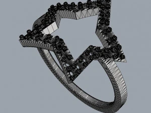 Start Diamond Ring 3D Print Model