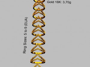 Diamond Fashion Ring 3D 打印模型