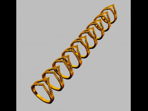 Diamond Fashion Ring 3D 打印模型