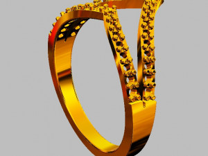 Diamond Fashion Ring 3D 打印模型
