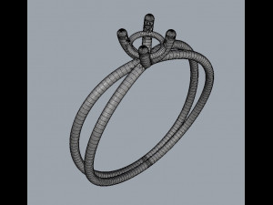 4mm Diamond Ring 3D Baskı Modeli