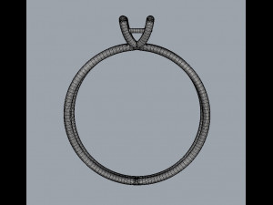 4mm Diamond Ring 3D Baskı Modeli