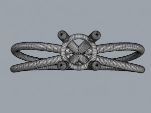 4mm Diamond Ring 3D Baskı Modeli