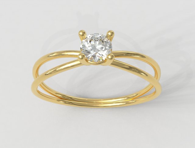 4mm Diamond Ring 3D Baskı Modeli .c4d .max .obj .3ds .fbx .stl .blend 