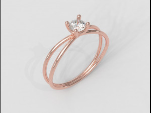 4mm Diamond Ring 3D Baskı Modeli
