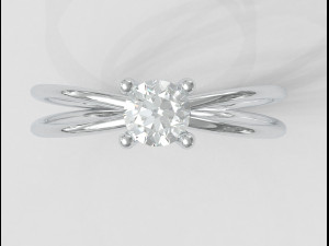 4mm Diamond Ring 3D Baskı Modeli