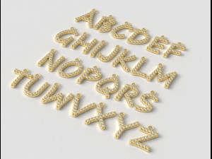 Alphabet Pendants Model Cetak 3D