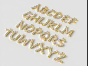 Alphabet Pendants 3D Print Model