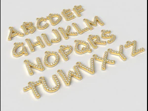 Alphabet Pendants 3D Print Model