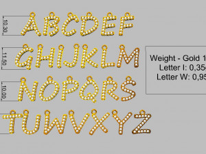 Alphabet Pendants Model Cetak 3D