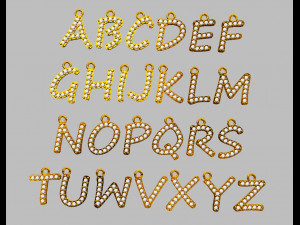 Alphabet Pendants Model Cetak 3D