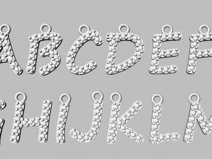 Alphabet Pendants Model Cetak 3D