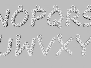 Alphabet Pendants 3D Print Model
