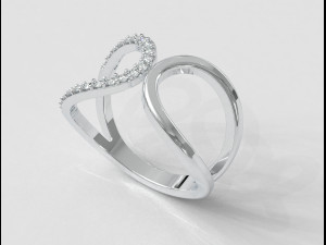 Curve Diamond Ring 3D Print Model