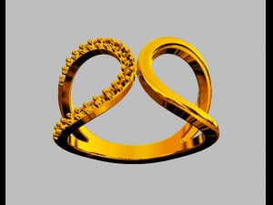 Curve Diamond Ring 3D Print Model
