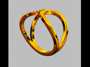 Curve Diamond Ring 3D Print Model
