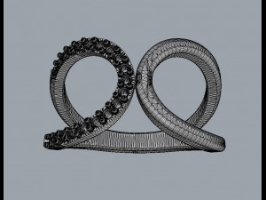 Curve Diamond Ring 3D Print Model