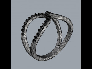 Curve Diamond Ring 3D Print Model