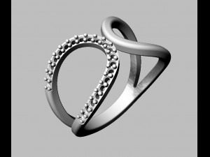 Curve Diamond Ring 3D Print Model