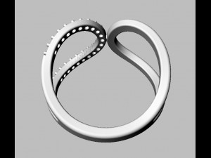 Curve Diamond Ring 3D Print Model
