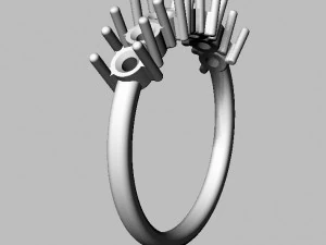 3mm gemstone ring 3D Print Model