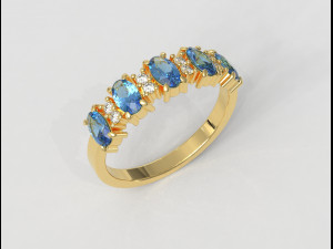 Gemstones Ring 3Dプリントモデル