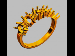 Gemstones Ring 3Dプリントモデル
