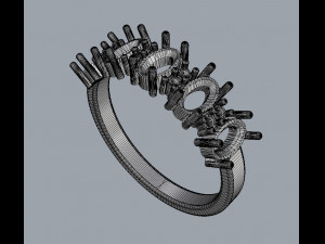 Gemstones Ring 3Dプリントモデル