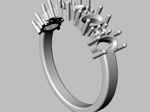 Gemstones Ring 3Dプリントモデル