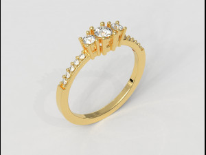 3 Stones Ring 3Dプリントモデル