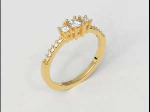 3 Stones Ring 3D Print Model