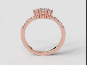 3 Stones Ring 3Dプリントモデル