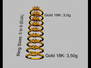 3 Stones Ring 3D Print Model