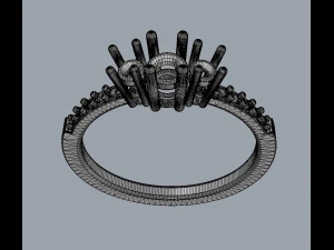 3 Stones Ring 3D Print Model