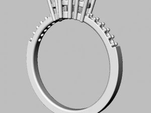 3 Stones Ring 3D Print Model