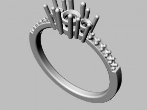 3 Stones Ring 3Dプリントモデル