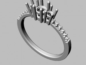3 Stones Ring 3D Print Model