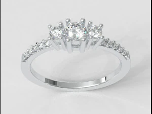 Anel de 3 pedras Modelo de Impressão 3D