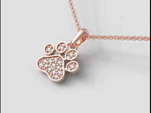 Pingente de Diamante Pata Modelo de Impressão 3D