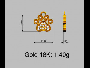 Paw Diamond Pendant Modelo de impresión 3D